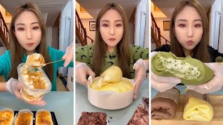 Asmr Mukbangasmrkwai Dessert Mukbang,Mochi Eating,Creperoll Cake Chocolate
