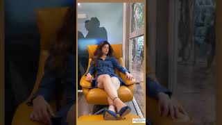 Mehreen Pirzada In Blue Color Attire Enjoying Her Sleep New Video