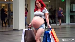 Redheads Shopping Trip With A Heavily Pregnant Glow