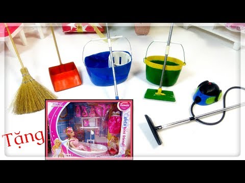 Làm đồ cho búp bê: Tổng hợp đồ dùng lau dọn nhà búp bê/ 7 DIY Miniature Cleaning Supplies / Ami DIY