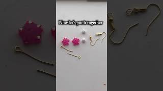 Pink Bedazzled Flower Earrings