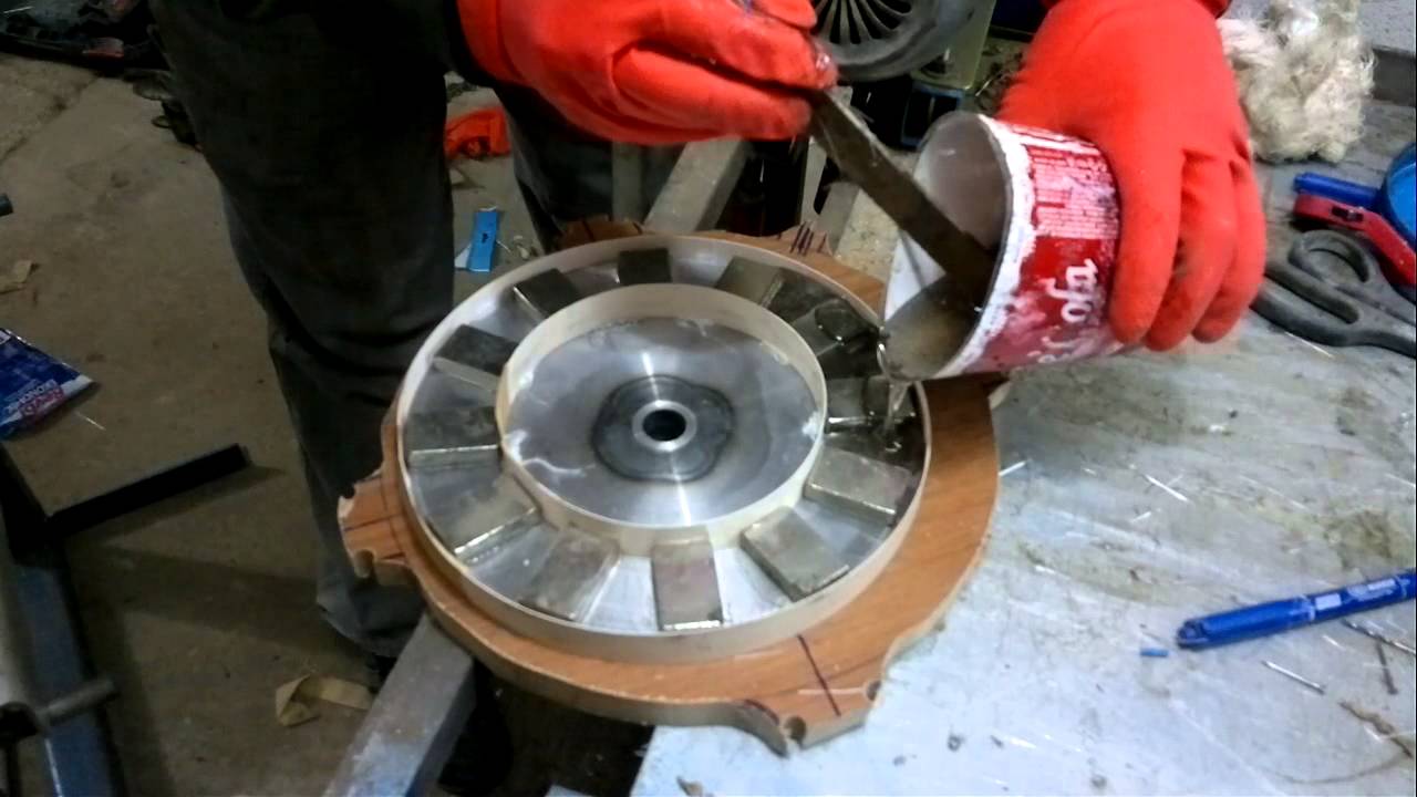 DIY VAWT Part 5 -- Wind Generator Rotor Casting - YouTube