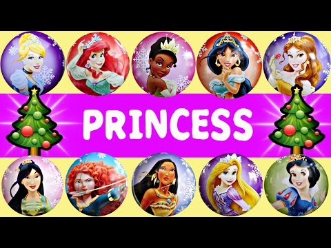 25 Disney Princesses Countdown To Christmas - Ariel Mulan Merida Cinderella Snow White Ornaments