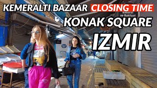 Izmir, Turkey Kemeraltı Bazaar & Konak Square Evening Walking Tour 2023 4K 60Fps