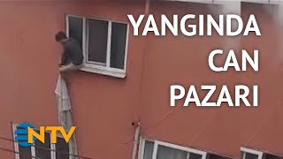 Yan Binanın Çatısına Atla Kurtuldu