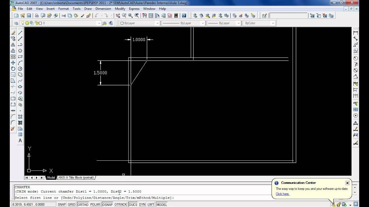 AutoCAD Aula 3.3 Comando CHAMFER YouTube