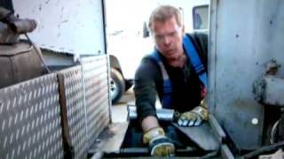 Sliced Wire Sawing Fire Engine in Half