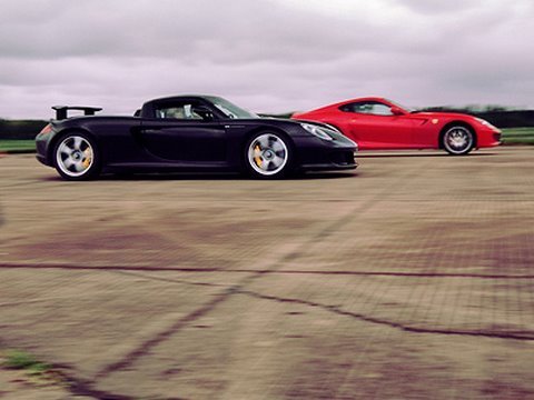 HD Ferrari 599 vs CGT Ferrari 599 GTB F1 Fiorano vs Porsche Carrera GT 