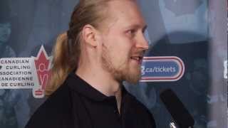 Draw 16 Media Scrum - 2013 Ford World Men's Curling Championship