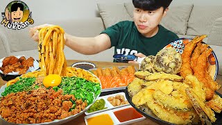 Asmr Mukbang | Рис Темпура, Жареный Цыпленок, Рамэн В Японском Стиле Рецепт ! Принимать Пищу