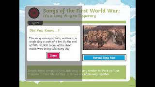 Year 6 Structure and Songs of the First World War