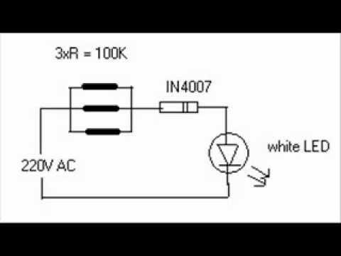 white LED@220V AC (Night Lamp); - YouTube wiring an led to ac 