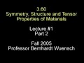 MIT 3.60 | Lec 1b: Symmetry, Structure, Tensor Properties of Materials