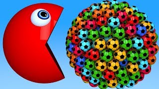 Learn Colors with PACMAN and 3D Soccer Ball for Kid Children