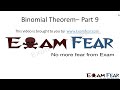 Maths Binomial Theorem CBSE Class X1 part 9 (Middle term concept)