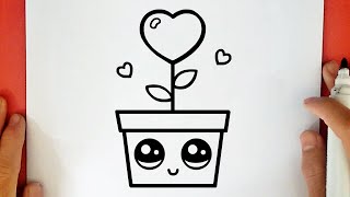 Como Dibujar Una Planta Corazon Kawaii