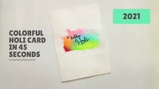 Colorful Holi Card Making Idea 2021 - Very Easy
