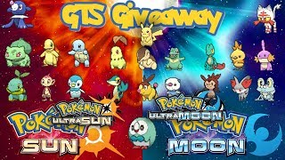 Pokémon Sun & Moonultra Gts Giveaway Shiny Generation 1-7 Starters Preevoloution Versions