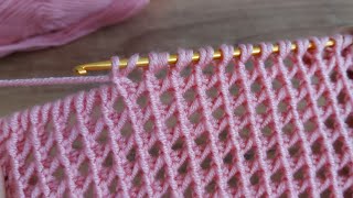 Easy Knitting Tunisian Baby Blanket - Tunus işi Çok Kolay Şal Yelek Örgü Modeli.