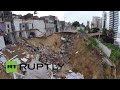 Drone video: Aftermath footage of landslide in Brazil World Cup host city