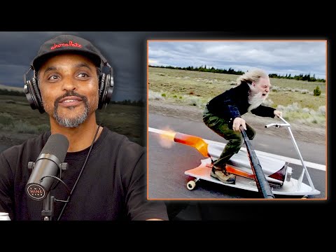 Crazy Rocket Powered Skateboarder!