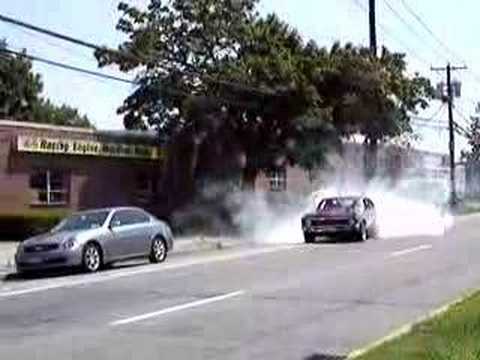 Burnout melting rubber Frank's 1969 Nova at SKNY