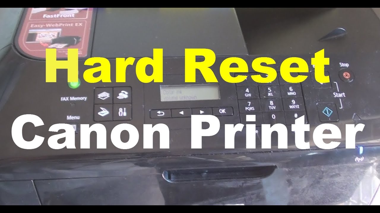 How to Hard Reset Canon Printer Error - YouTube
