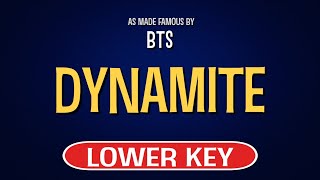BTS - Dynamite | Karaoke Lower Key