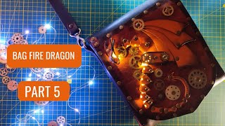 Diy Multifaceted Leather Bag. Part 5. Replaceable Lid Fire Breathing Dragon