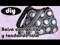 Como hacer una bolsa con fondos de bote de lata y anillas: Bolsa "Brenda" parte 3