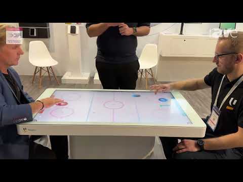 ISE 2024: Ergonomic Solutions Demos U-Touch Ltd Interactive Touch Table With Samsung Display