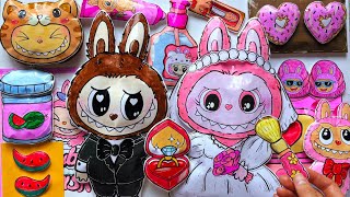 Paper Diy Labubu Bridal Skincare Makeup Blind Bag Unboxing Asmr