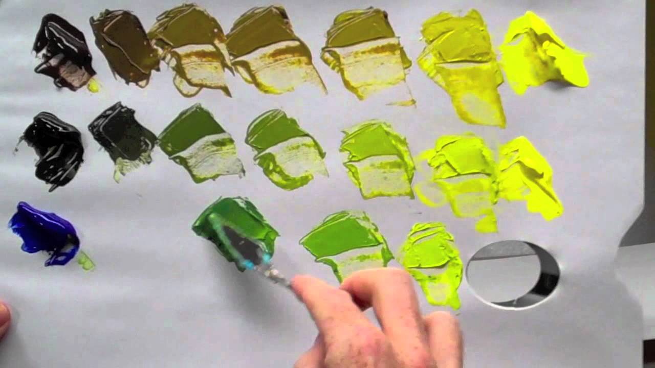 How to mix green acrylic paint - YouTube