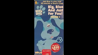 Opening To Blues Clues Big, Blue And Just For You Volume 3 1999 Vhs Blockbuster Exclusive