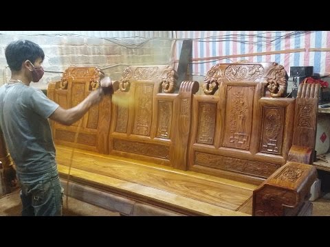 Hoàn Thiện Bộ Bàn Ghế Âu Á Hộp gỗ hương vân siêu víp. Đồ Gỗ Hiền Lanh