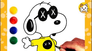 Easy Drawing For Kids Snoopy Kaws X Uniqlo X Snoopy Joe Cool Picture Coloring Pages