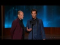 Woody Harrelson and Matthew McConaughey accept the Emmy Award on behalf of Benedict Cumberbatch 2014