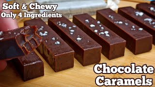 Easy Homemade Chocolate Caramels Recipe ~ Only 4 Ingredients | Chocolate Caramel