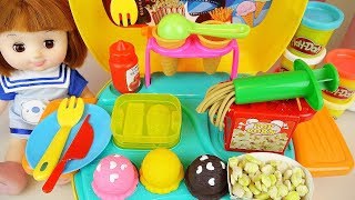 Baby doll and play doh Ice cream and food kitchen play baby Doli house