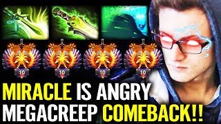 Miracle in ANGRY MODE after Feed alot!! Megacreeps comeback Dota 2 Morphling