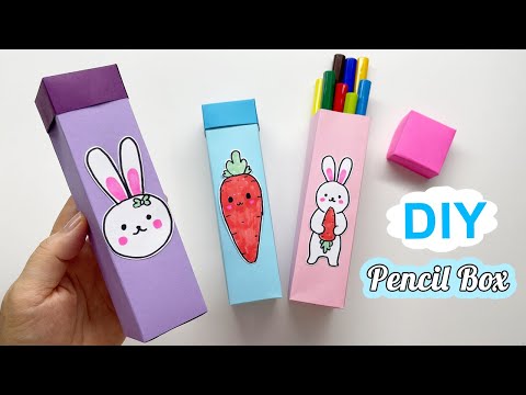Cách làm HỘP BÚT Thỏ Cà Rốt Cute | How to make a paper pencil box | DIY PENCIL BOX | Liam Channel