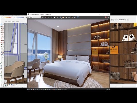 Dựng hình và render phòng ngủ với Vray Next Sketchup - Tutorial Vray Next #5