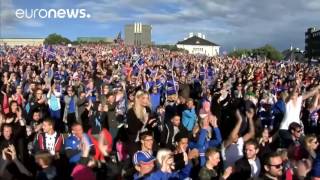 1000S Of Iceland Fans Welcome Football Heroes Home With Viking Clap