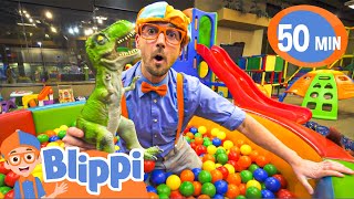 Blippi Visits an Indoor Playground (Kinderland) | Learn Colors with Blippi | Blippi Toys