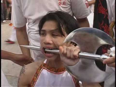 6Extreme Face Piercing Weird Strange Phuket Chinese Vegetarian Festival 