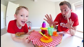Father & Son Play Crazy Cafe Dont Break The Dishes