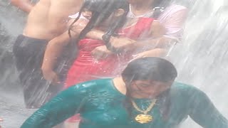 Bathing And Enjoying At Jhore Waterfall
