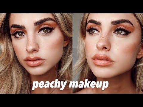 peachy makeup *Lilly Collins inspired* - YouTube