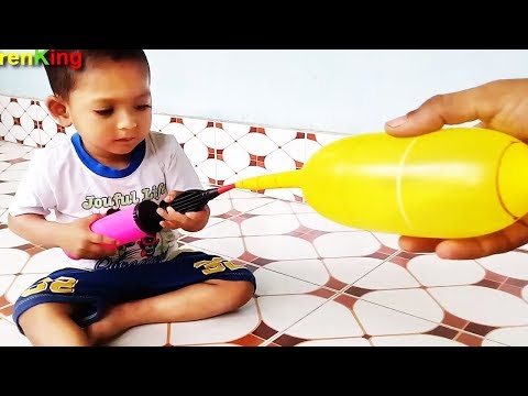 Indoor Rocket Balloon Fun and Learn Colors With Funny Color Song for Kids