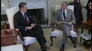 President Reagan meeting with Secretary of State Haig in oval office on April 14, 1982